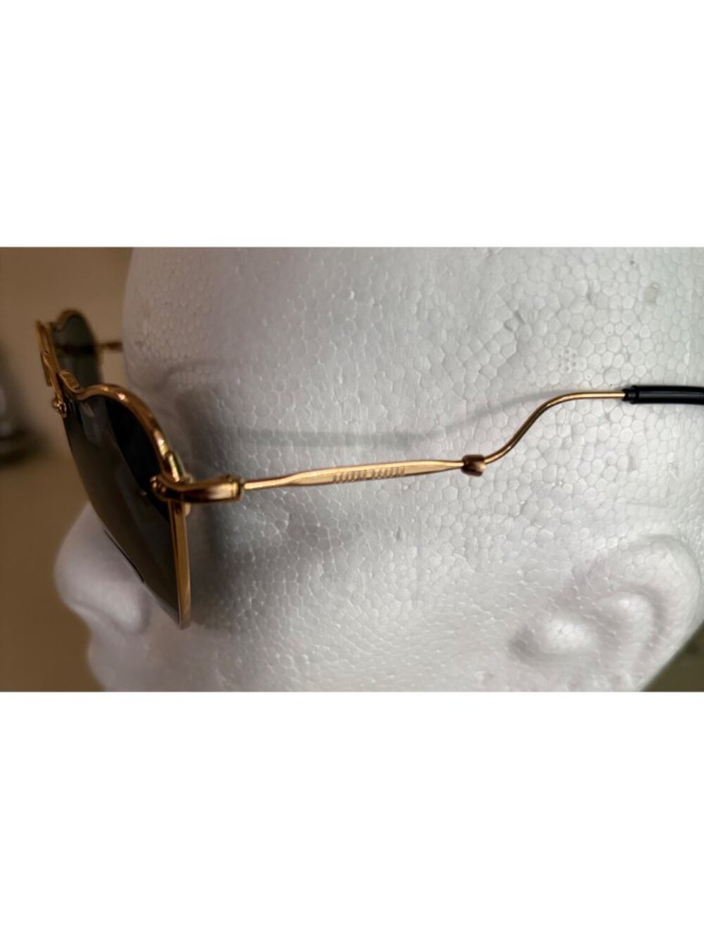 NWT Women's Miu Miu Oversized Butterfly Sunglasses Antique Gold Frame Gray Lens - Picture 8 of 11